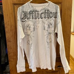 Affliction long sleeve T-shirt white